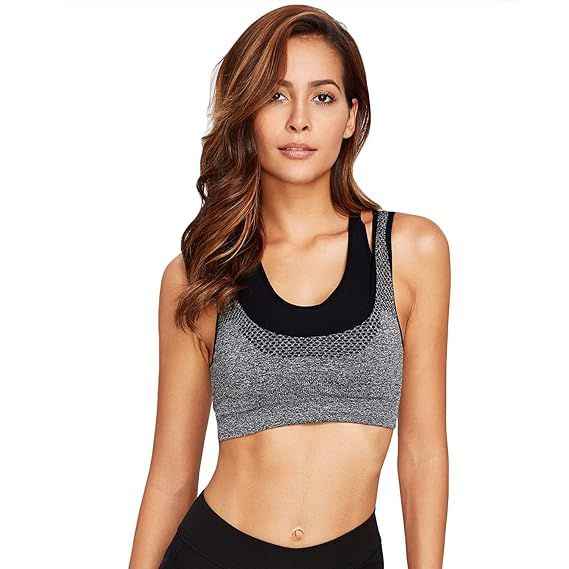 Full Coverage Removable Padding Non-Wired Styled Back Workout Bra- All Day Comfort