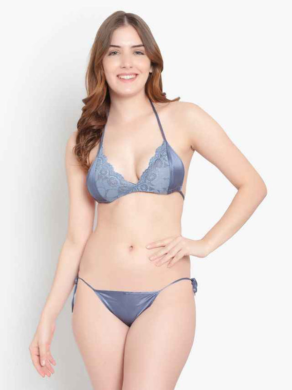 Satin Baby Doll With Lingerie Set