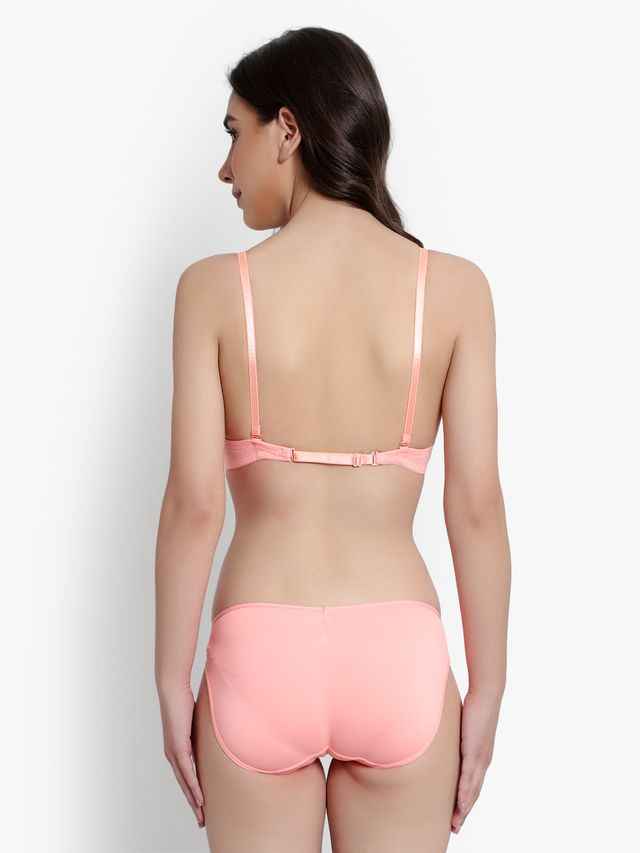Women Peach Solid Perfect Front Closure Lingerie