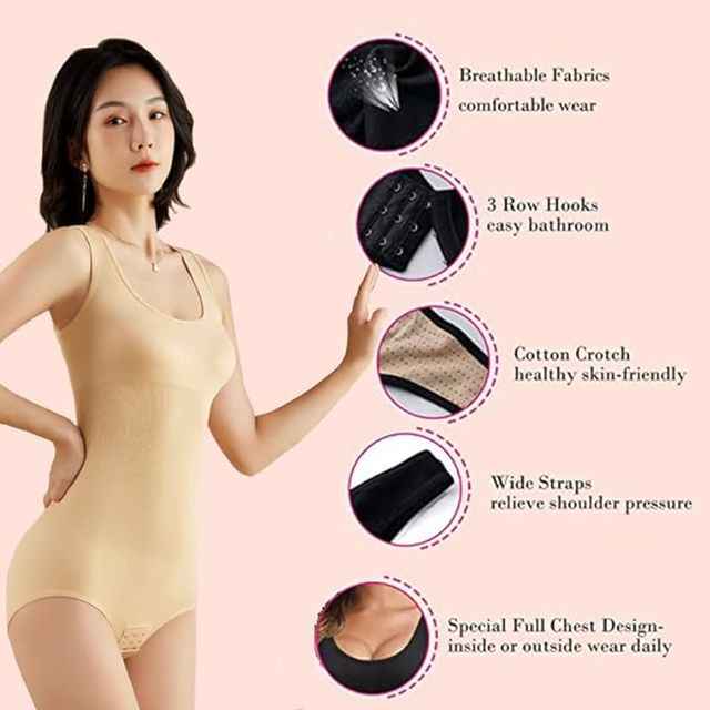 Women Nude Cotton Lycra Full Body Tummy Tucker Shaper Shapewear