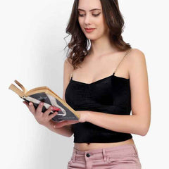 Cotton Velvet Tube Crop Top