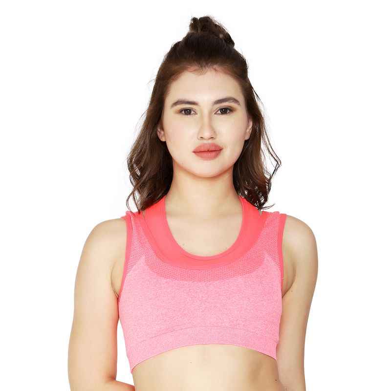 Full Coverage Removable Padding Non-Wired Styled Back Workout Bra- All Day Comfort