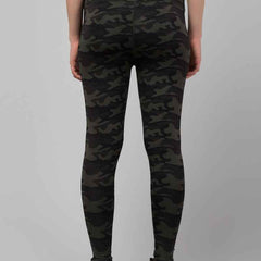 Women Black Neon Green Printed Tights