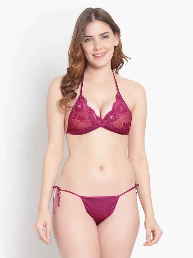 Satin Baby Doll With Lingerie Set
