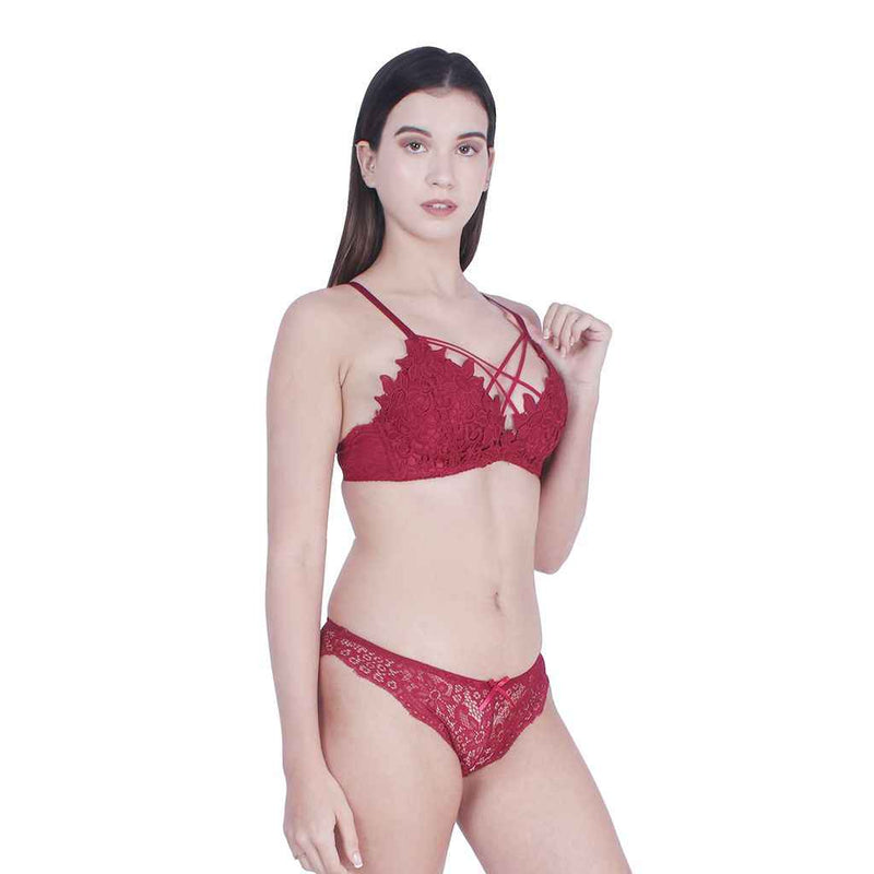 Self-Design Lightly-Padded Non-Wired Low-Rise Lingerie Set