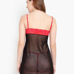 Black & Red Net Baby Doll