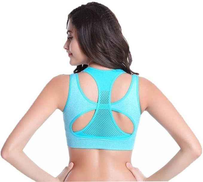 Full Coverage Removable Padding Non-Wired Styled Back Workout Bra- All Day Comfort