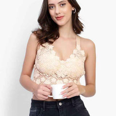 Floral Lace Medium Coverage Lightly Padded Bralette Bra With All Day Comfort
