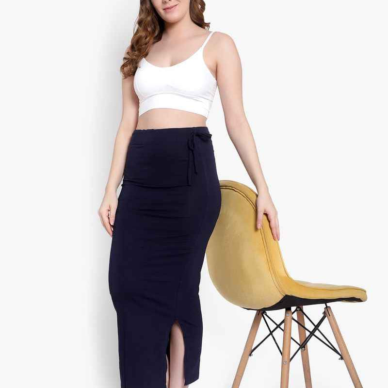 Women Solid Mermaid Fit High-Rise Knitted Seamless Saree Shapewear