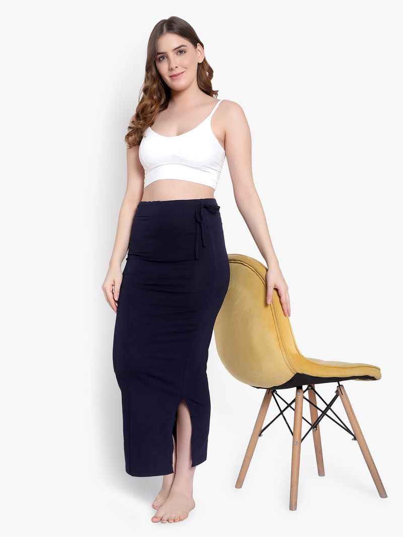 Women Solid Mermaid Fit High-Rise Knitted Seamless Saree Shapewear