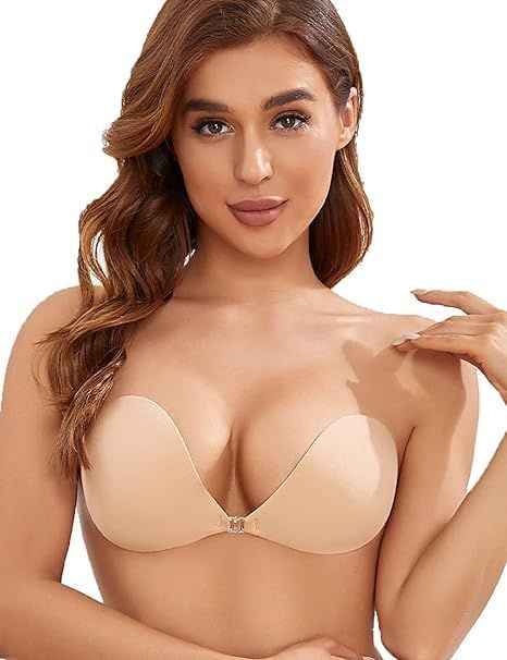 Beige Solid Silicon Non-Wired Lightly Padded Bandeau Bra