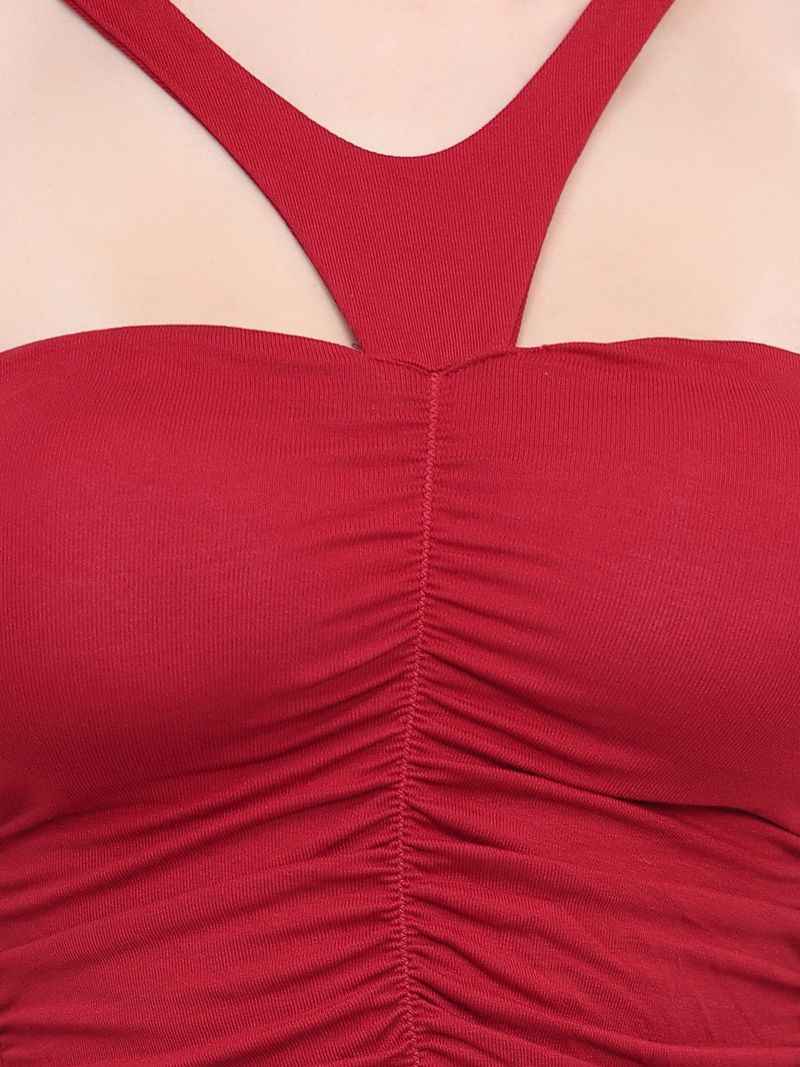 Sleeveless Ruched Fitted Top