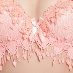 Lace-Designed Heavily-Padded Lingerie Set