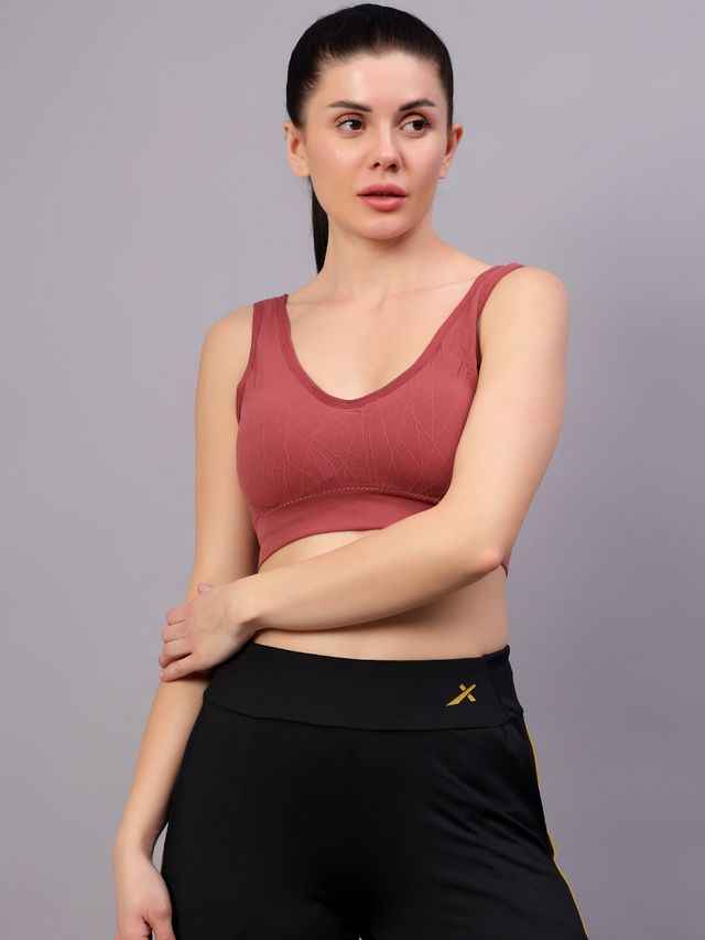 Full Coverage Removable Padding Workout Bra With All Day Comfort