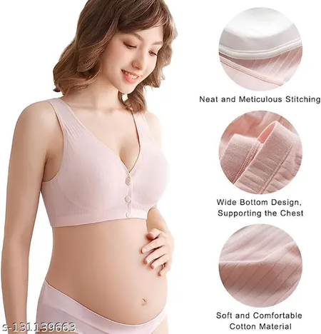 Striped Self Design Full Coverage Removable Padding Maternity Bra-All Day Comfort - Brachy