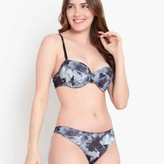 Printed Heavily Padded Lingerie Set