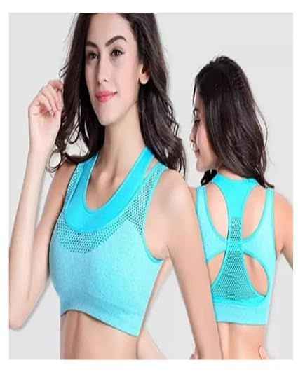 Full Coverage Removable Padding Non-Wired Styled Back Workout Bra- All Day Comfort