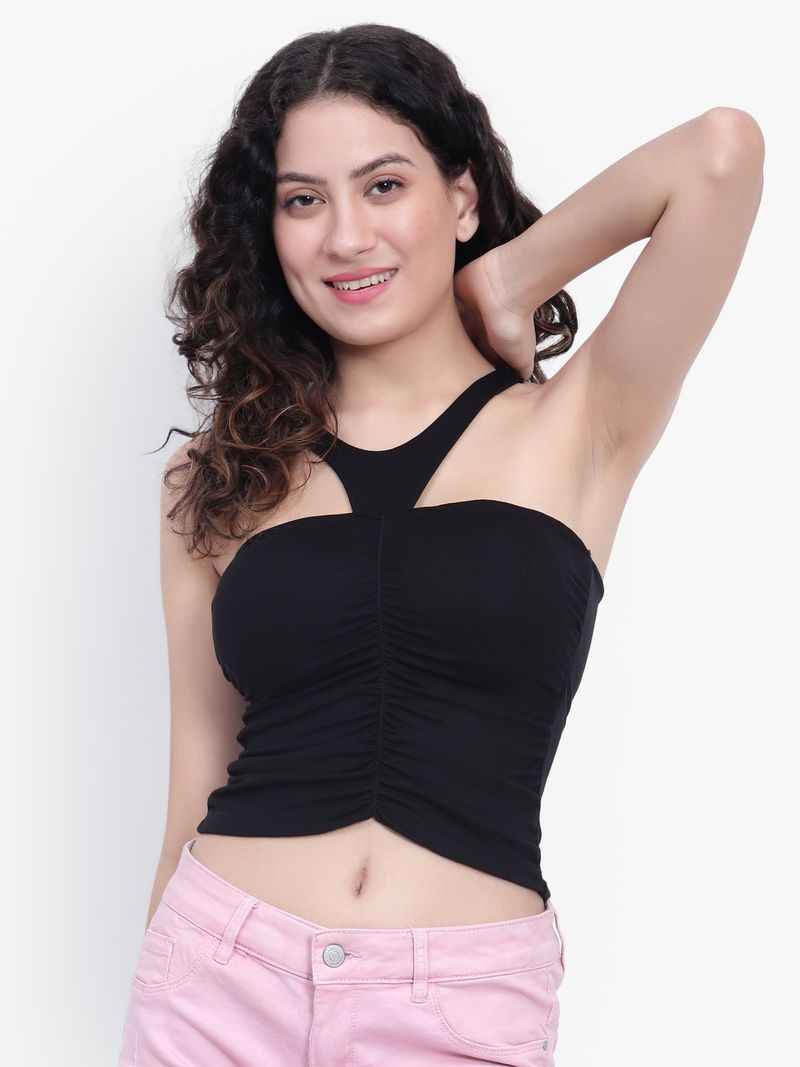 Sleeveless Ruched Fitted Top