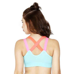Sky Blue Solid Non-Wired Lightly Padded Sports Bra