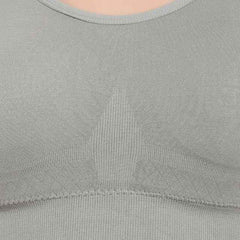 Grey Solid Non-Wired Lightly Padded Sports Bra