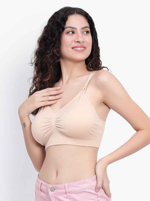 Full Coverage Removable Padding Non-Wired Maternity Bra - All Day Comfort