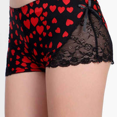Heart print Net Night Wear Sets