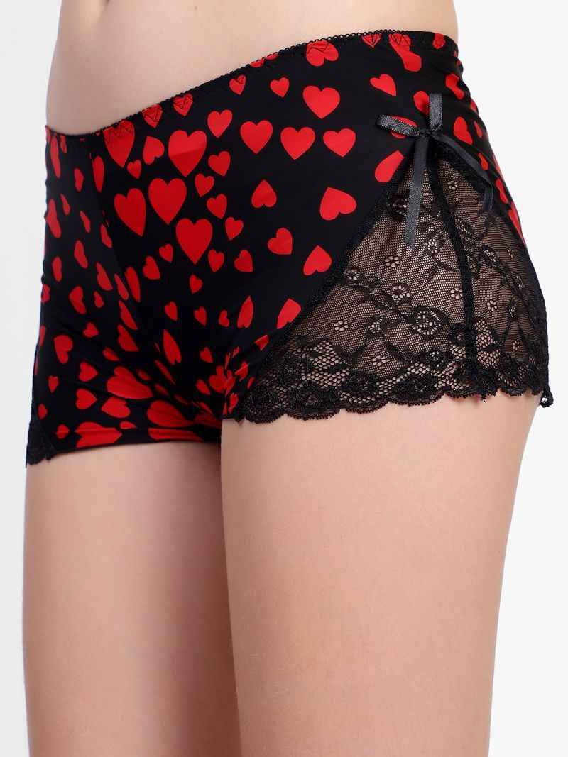 Heart print Net Night Wear Sets