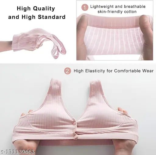 Striped Self Design Full Coverage Removable Padding Maternity Bra-All Day Comfort - Brachy