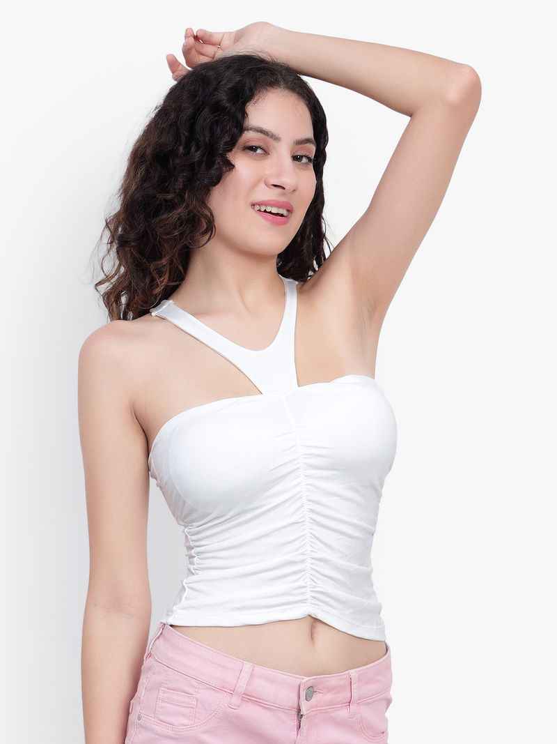 Sleeveless Ruched Fitted Top