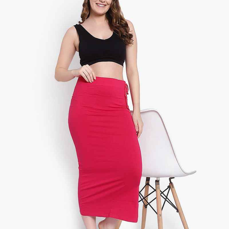 Women Solid Mermaid Fit High-Rise Knitted Seamless Saree Shapewear