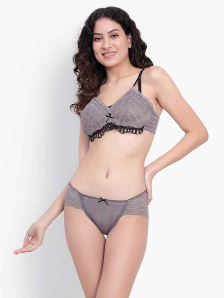 Self Design Lightly Padded Multiway Bra & Briefs