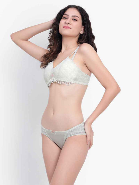 Self Design Lightly Padded Multiway Bra & Briefs