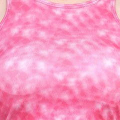Abstract Printed Round Neck Fitted Opaque Crop Cotton Fitted Top