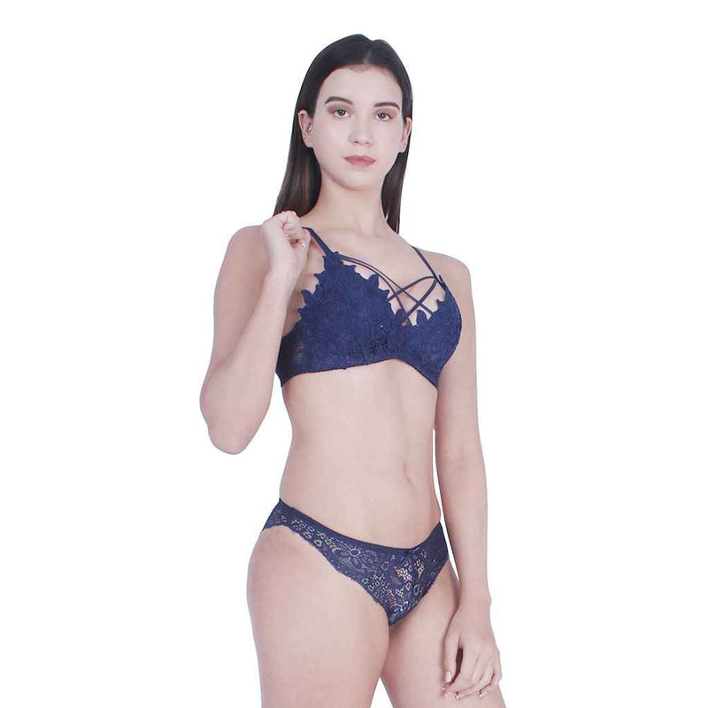 Self-Design Lightly-Padded Non-Wired Low-Rise Lingerie Set