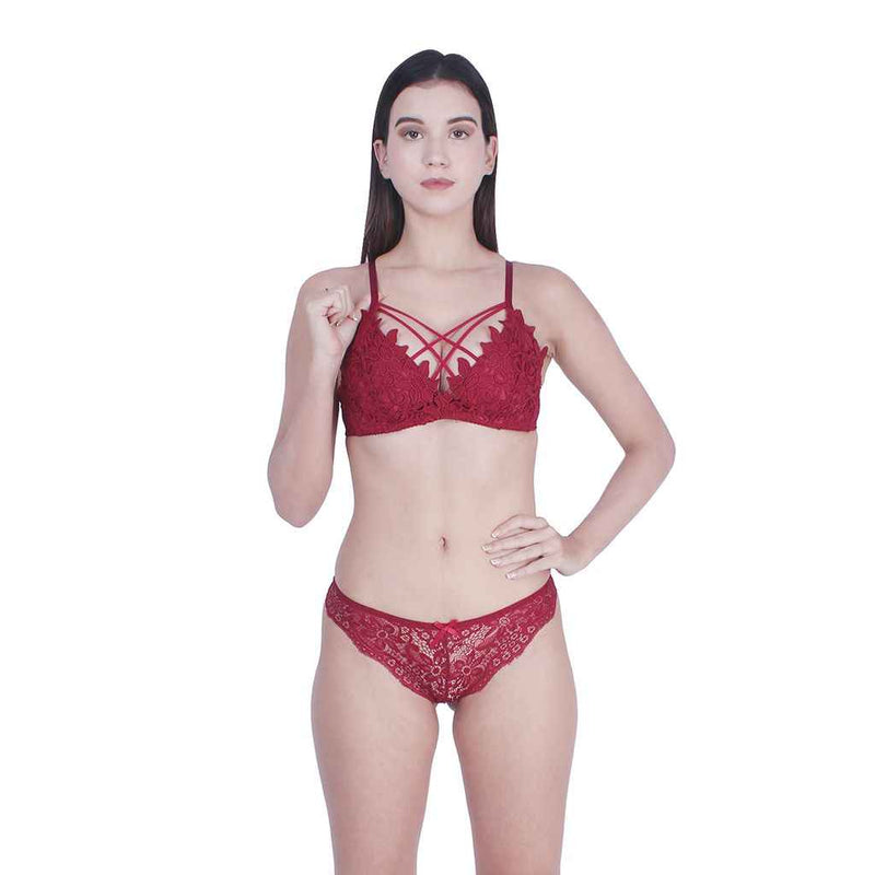 Self-Design Lightly-Padded Non-Wired Low-Rise Lingerie Set