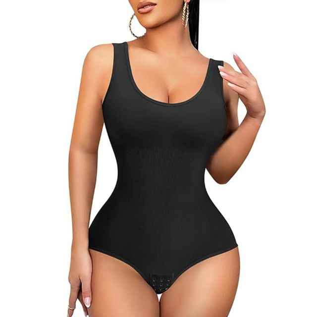 Women Black Cotton Lycra Full Body Tummy Tucker Shaper Shapewear