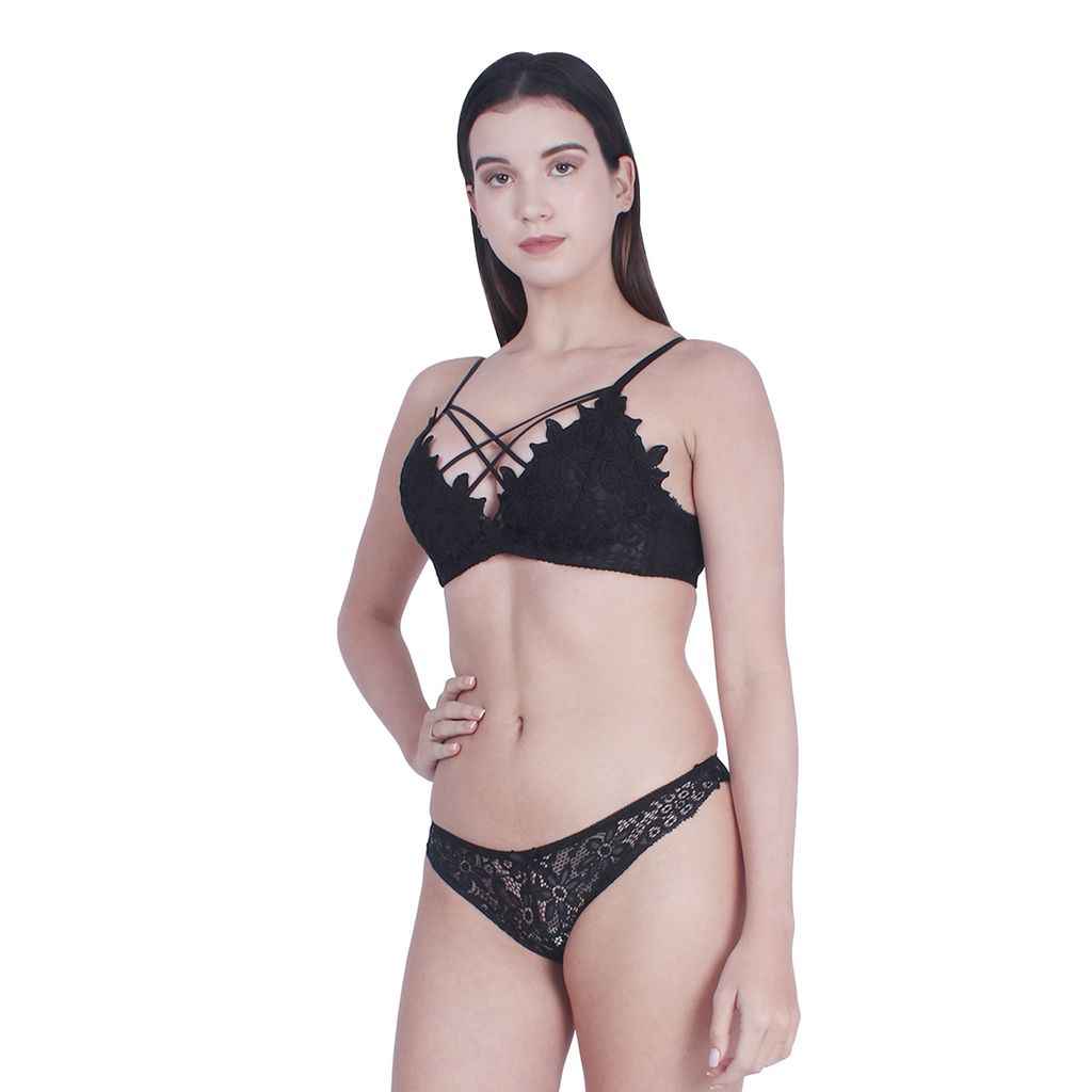 Self-Design Lightly-Padded Non-Wired Low-Rise Lingerie Set