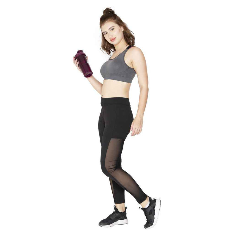 Dark Grey Solid Non-Wired Lightly Padded Sports Bra