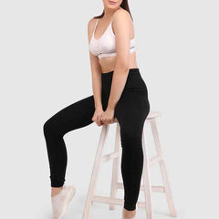 Slim Fit Black Thick Warm High Waisted Premium Fleece Lined Thermal Leggings for Women