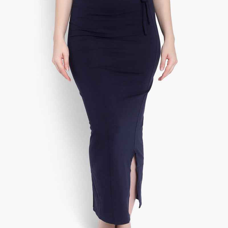 Women Solid Mermaid Fit High-Rise Knitted Seamless Saree Shapewear