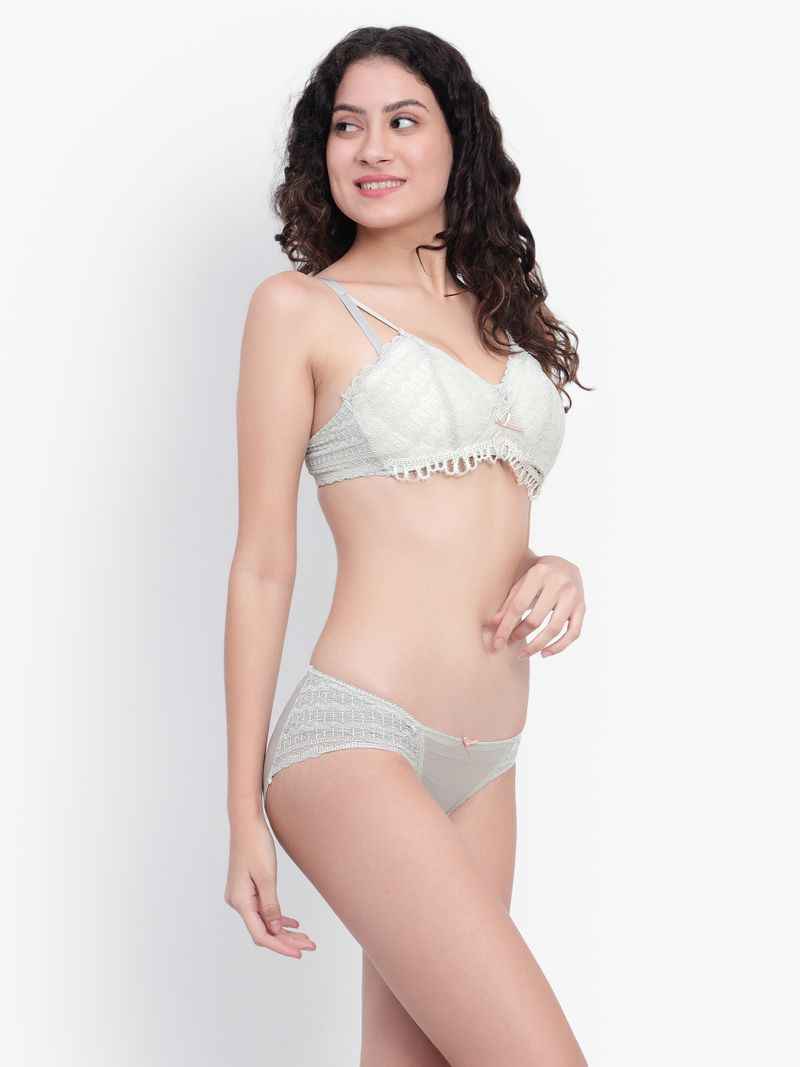 Self Design Lightly Padded Multiway Bra & Briefs