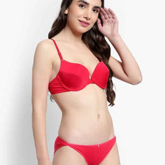 Women Red Solid Perfect Front Closure Lingerie