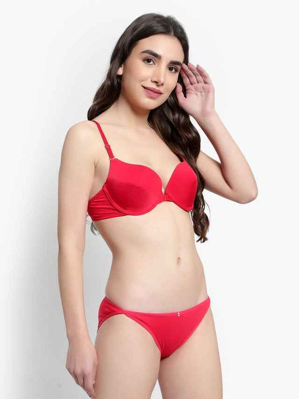 Women Red Solid Perfect Front Closure Lingerie