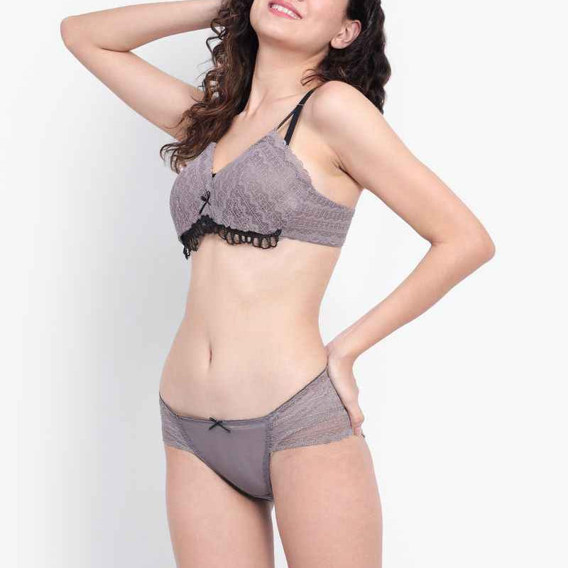 Self Design Lightly Padded Multiway Bra & Briefs