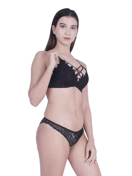 Self-Design Lightly-Padded Non-Wired Low-Rise Lingerie Set