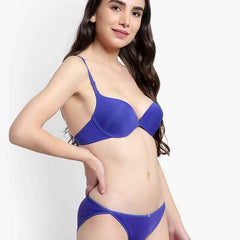 Women  Blue Solid Perfect Front Closure Lingerie