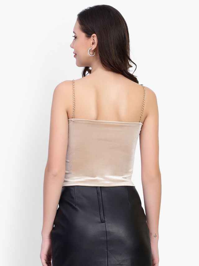 Solid Shoulder Straps Crop Top