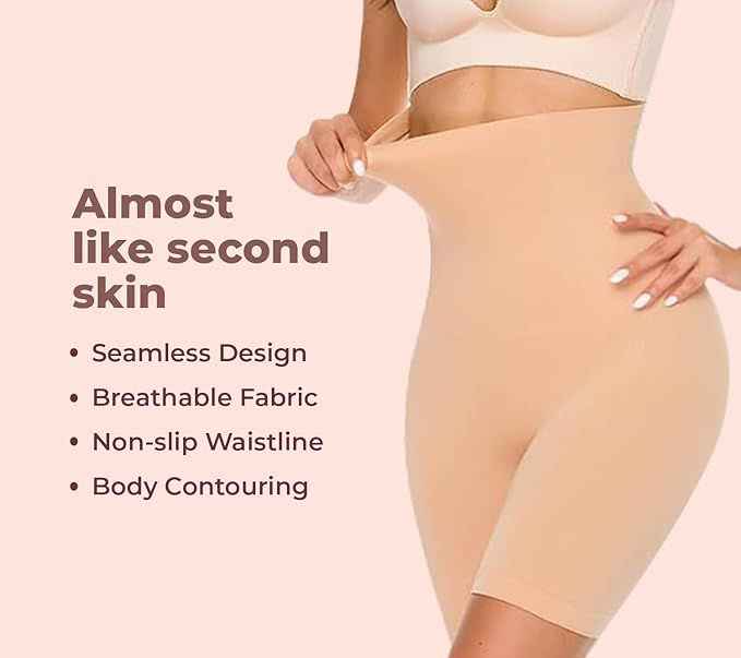 Women Beige Solid Tummy Tucker and Thigh Shaper