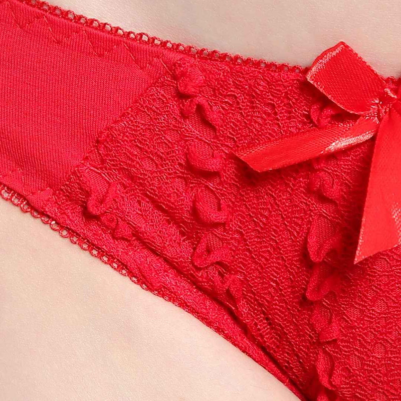 Lace-Designed Heavily-Padded Lingerie Set