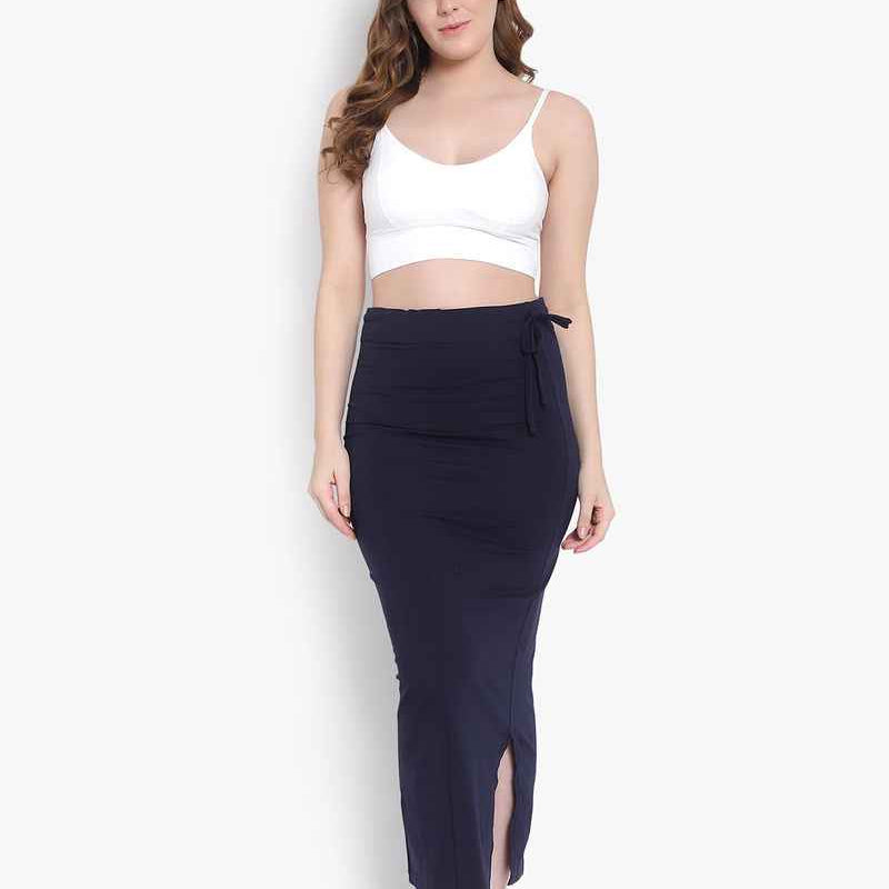 Women Solid Mermaid Fit High-Rise Knitted Seamless Saree Shapewear
